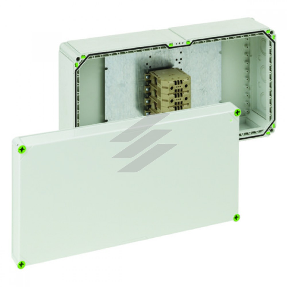 Розподільча коробка Aboх-i 2400 DK-240² (640х320х179мм), рядна клема 4х70-240мм², полікарбонат, вводи 21 місце (8-М16, 6-М40/М50, 1хМ40/М50, бокові 4-М16, 3хМ40/М50), IP65, Spelsberg